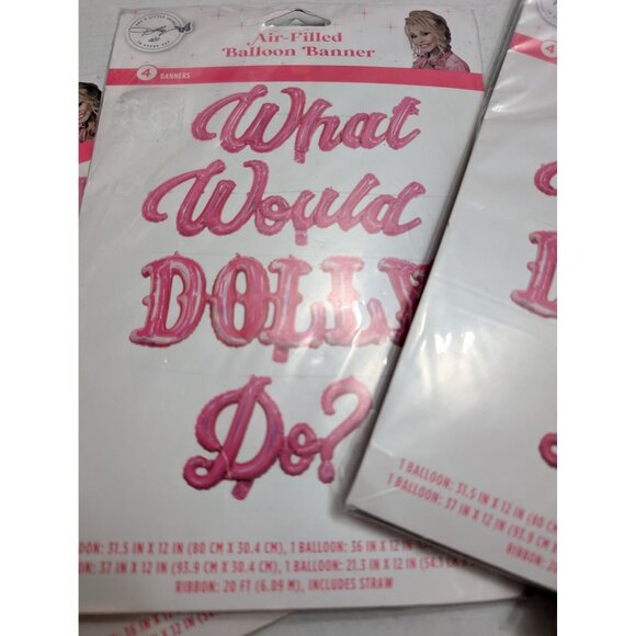 Dolly Parton What Would Dolly Do Air Filled Banner Lot 4 - 4 ballons per pack - Picture 3 of 9